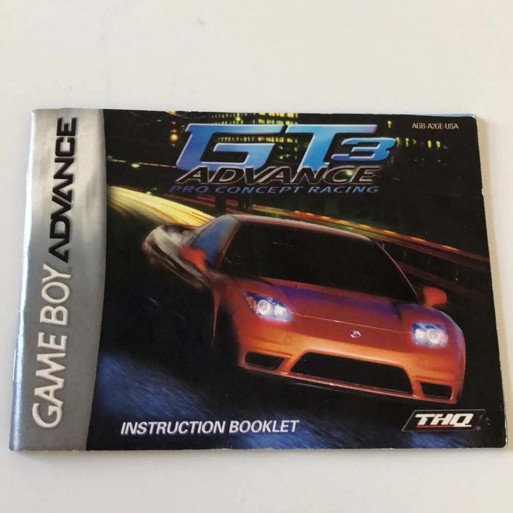 Nintendo Game Boy Advance GT3 Advance Pro Concept Racing game